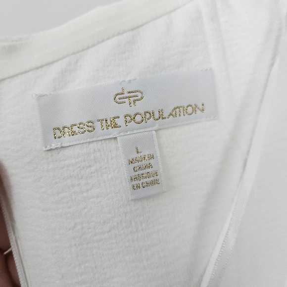 BHLDN Dress The Population Erin Dress White Size L - Picture 13 of 14